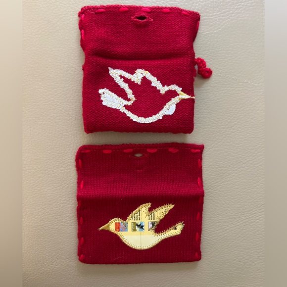 Set 3 VTG Starbucks Knit Envelope & Card Holiday Ornament Gift Pouch Bag - Picture 12 of 15